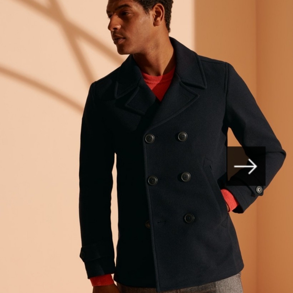 Superdry Foundation Double Breasted Peacoat
